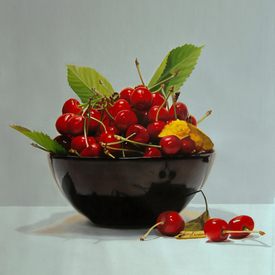  Sill life with cherries - painting by Simona Tsvetkova