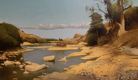 Landscape with a river - painting by Atanas Marincheshki