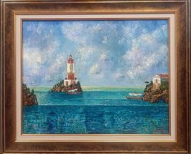 Cycle "Ancient Seas", "The Lighthouse" - painting by Valeri Zenov
