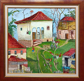 На двора - картина на Димитър Вецин