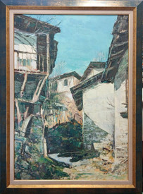 Delchevo village - painting by Dimitar Hadjiangelov