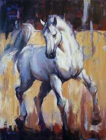 The white horse - painting by Plamen Kostov