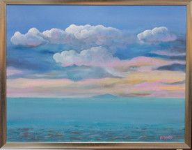 Clouds rise over the island - painting by Ignata Vasileva