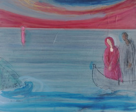 Пристигане към Света Гора - картина на Васил Вассилев