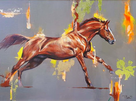 The Golden Horse - painting by Plamen Kostov