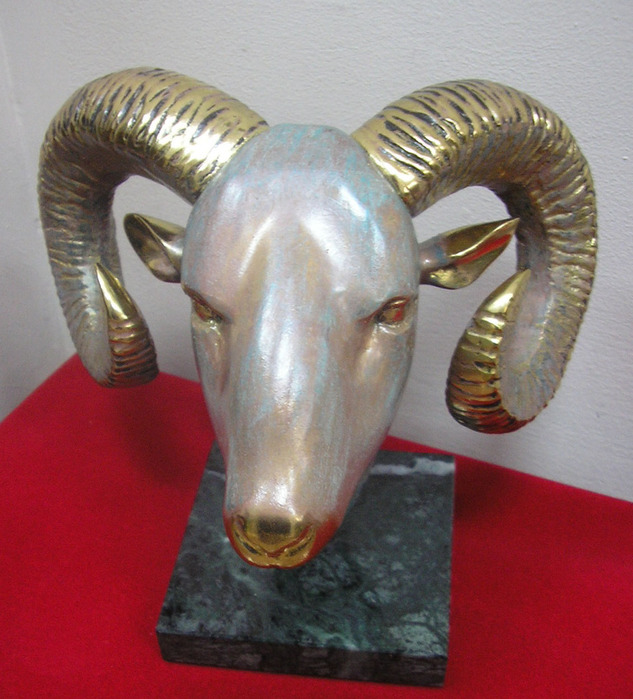 Aries-head,sculpture by Bogdan Bondikov 