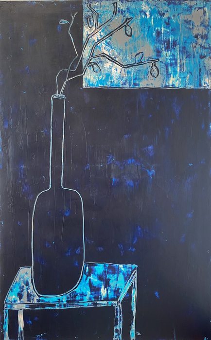   Blue Vase - painting by Tatiana Harizanova