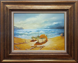 Two boats - painting by Boncho Asenov