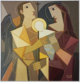 Annunciation - painting by Emanuil Popgenchev