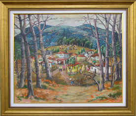 Село в подножието - картина на Димитър Вецин