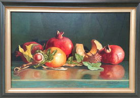 Pomegranates and Paradise Apple - painting by Ivan Stratiev
