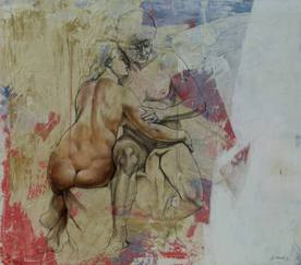 Адам и Ева - картина на Цанко Цанков