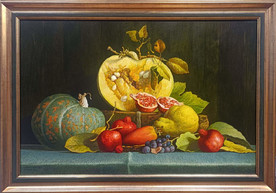Pumpkin and pomegranates - painting by Ivan Stratiev