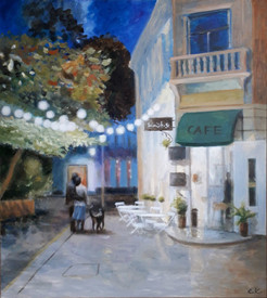 Нощно кафе - картина на Светла Косежа