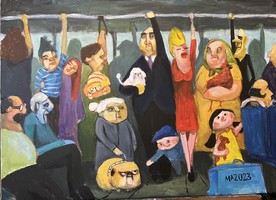 In the Bus - painting by Maria Avramova