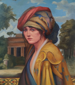A girl with a turban - painting by Plamen Ovcharov