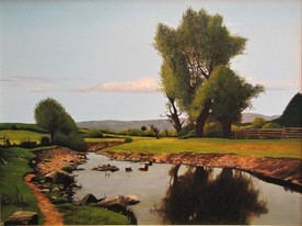 Пейзаж с река - картина на Атанас Маринчешки