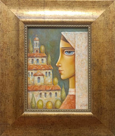 Bulgarian woman - painting by Yordan Koev