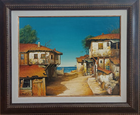 On the seashore - painting by Boncho Asenov (1950-2014)