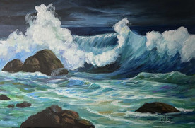 Stormy sea - painting by Maria Avramova