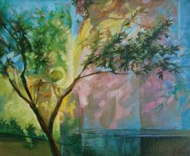 Слънце на двора - картина на Венелин Фотев