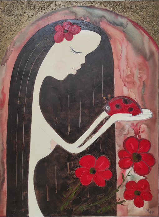Щастие с калинка - Картина на Мария Николова