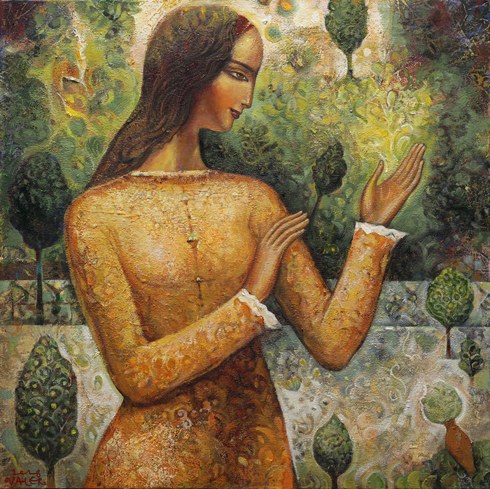 Зелената богиня - картина на Валери Ценов