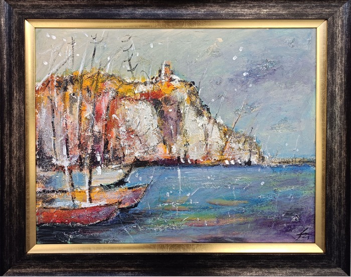 On the rocky shore - painting by Anatoliy Stankulov