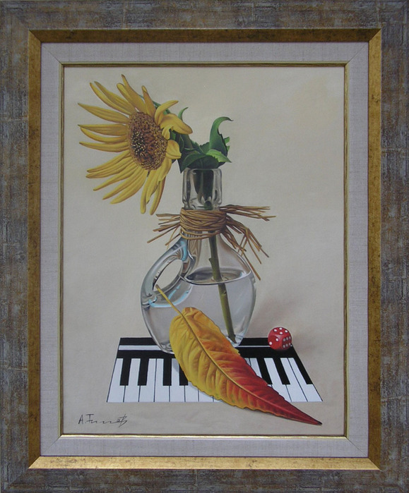 Слънчоглед с пиано, картина на Александър Титоренков