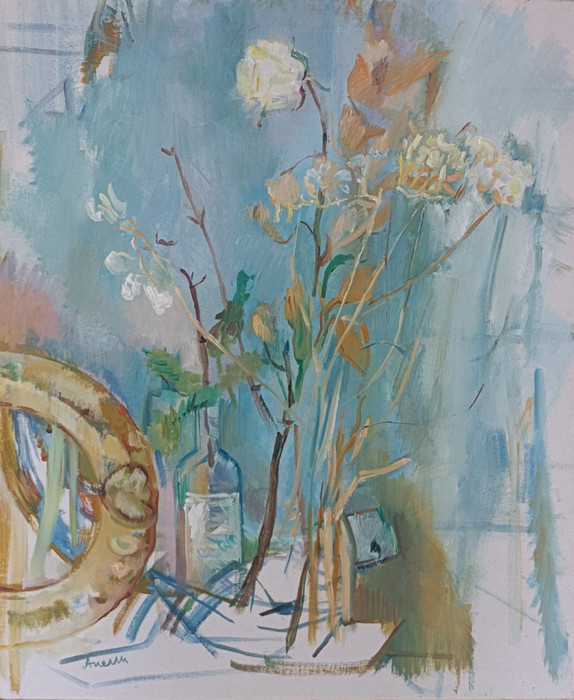 Бяла роза - картина на Анелиа Николова
