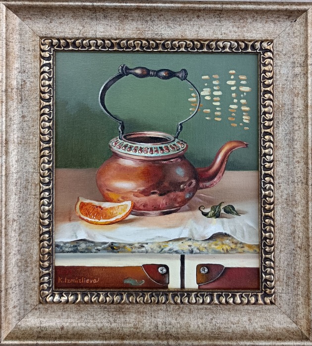 Still life with a kettle - painting by Kostadinka Izmirlieva