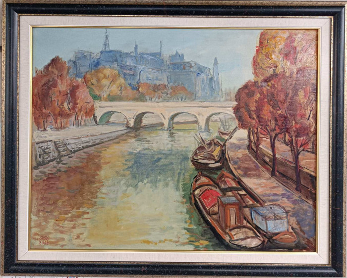 Париж , Сена - картина на Марко Монев